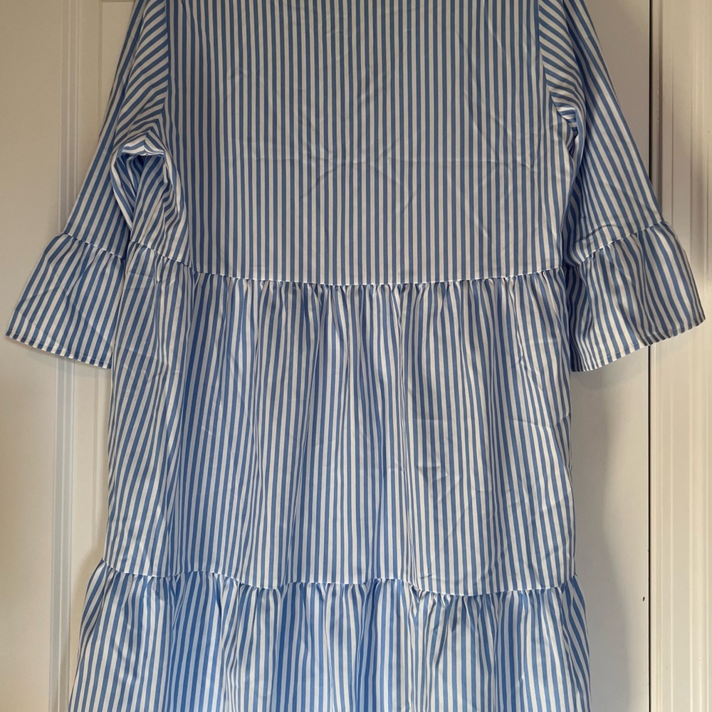 Beach Dress! Blue and White Striped Dress - Picture 2 of 5